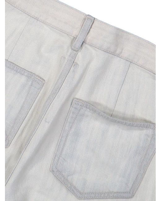 Rick Owens White Jean Slivered Bootcut À Bords Francs
