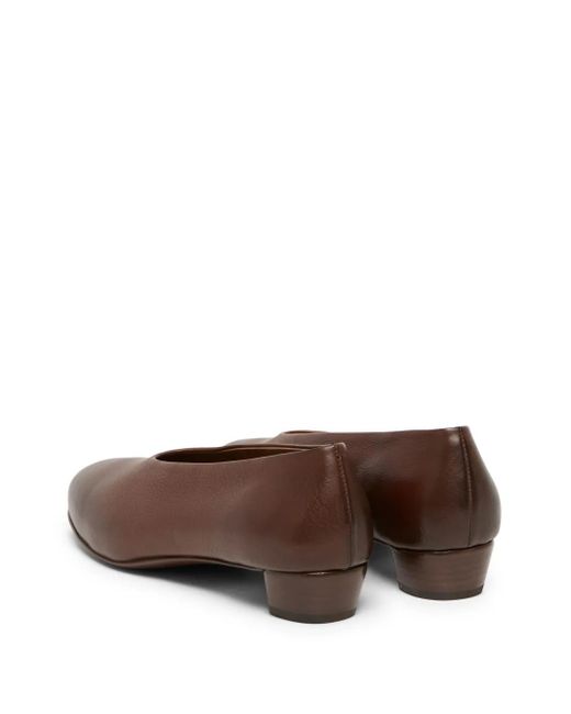 Marsèll Brown Block-Heel Leather Pumps