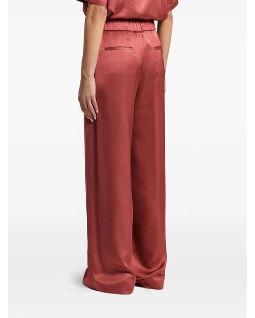 Peserico Red Elasticated-Waist Trousers