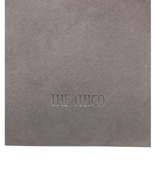 The Attico Gray La Passeggiata Medium Leather Shoulder Bag