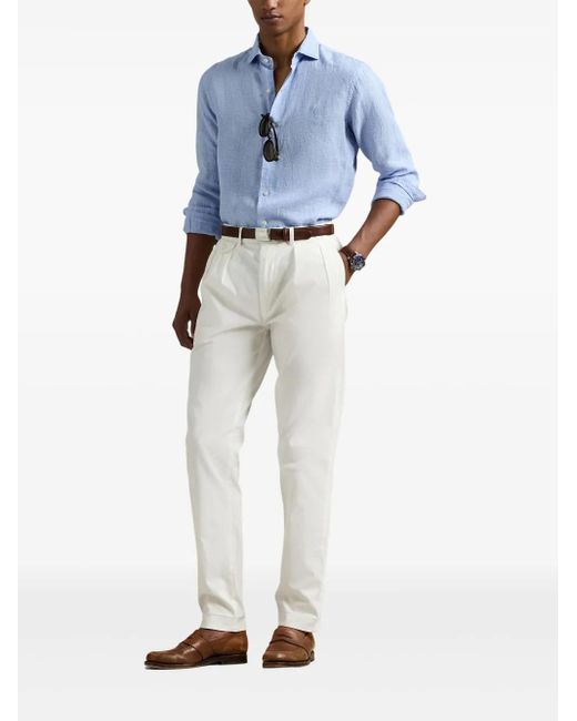 Polo Ralph Lauren Blue Sport Shirt Long Sleeve for men