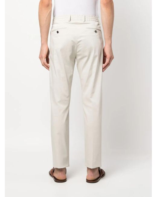 Moorer White Anton-We Drawstring Tapered Trousers for men