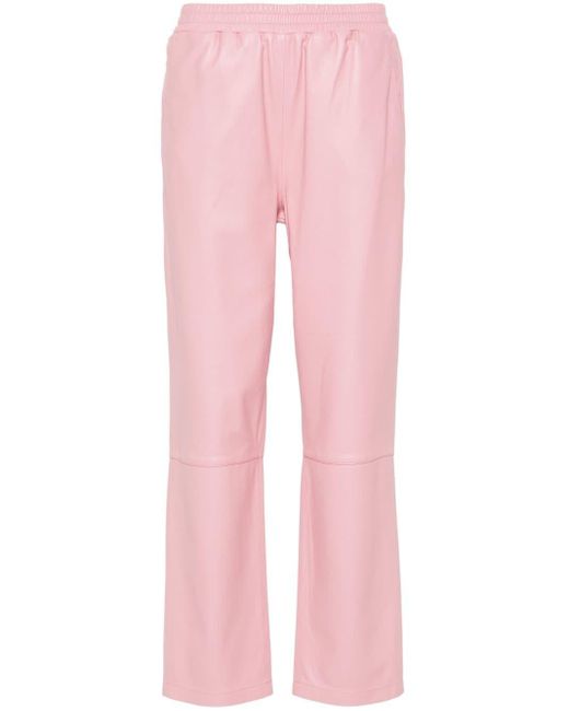 Arma Pink Tapered Leather Trousers