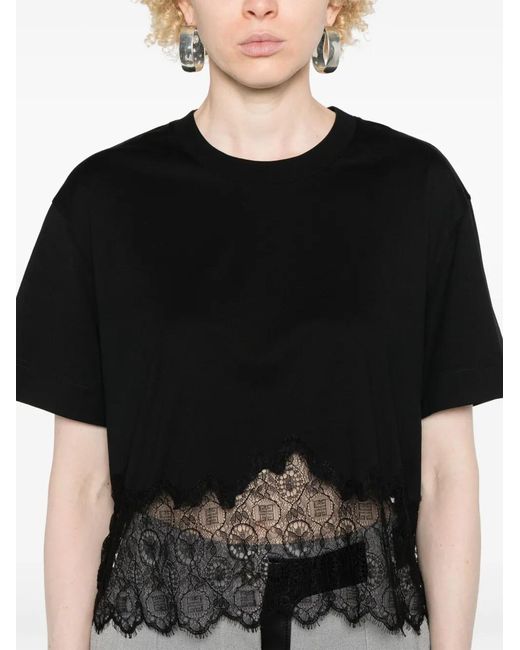 Givenchy Black Cropped Cotton T-Shirt