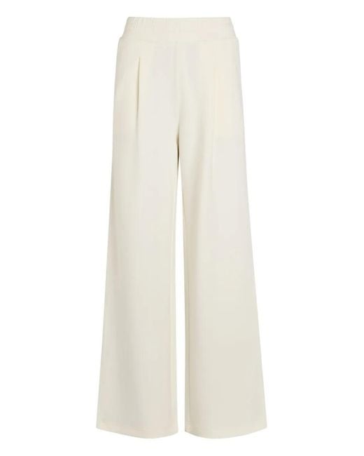 Pantaloni A Palazzo Con Pieghe di Varley in White