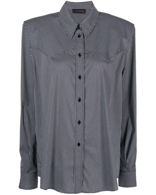 ANDAMANE Blue Check-pattern Western-style Shirt