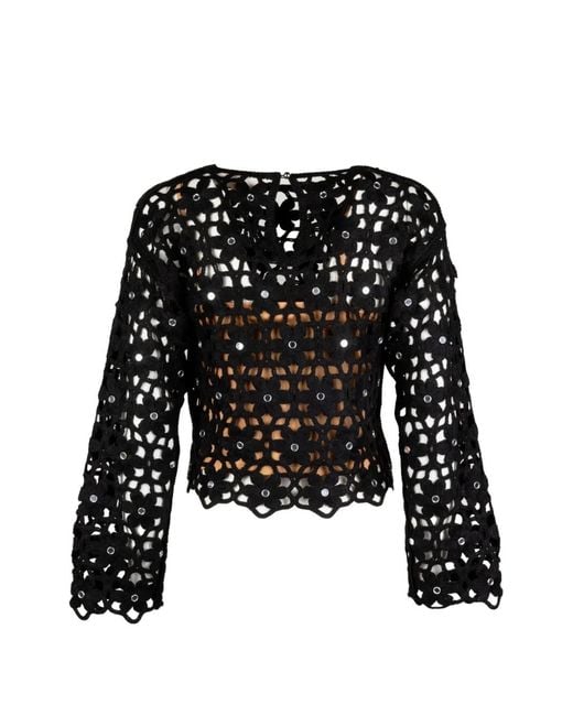 Michael Kors Black Openwork Sweater