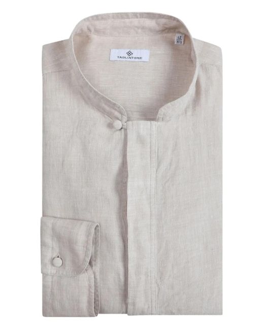 メンズ Tagliatore リネンシャツ Gray
