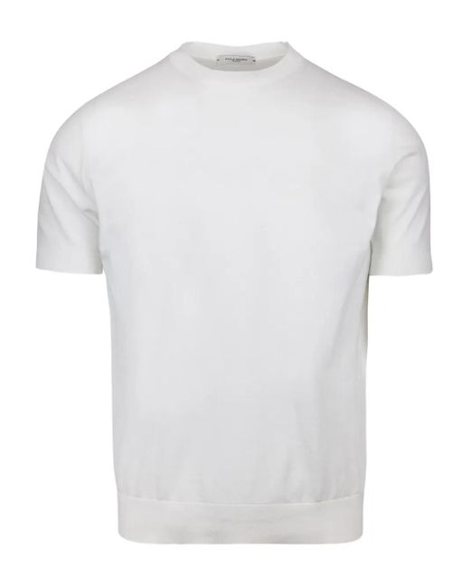 Paolo Pecora Fine-Knit Cotton T-Shirt in White for Men | Lyst UK