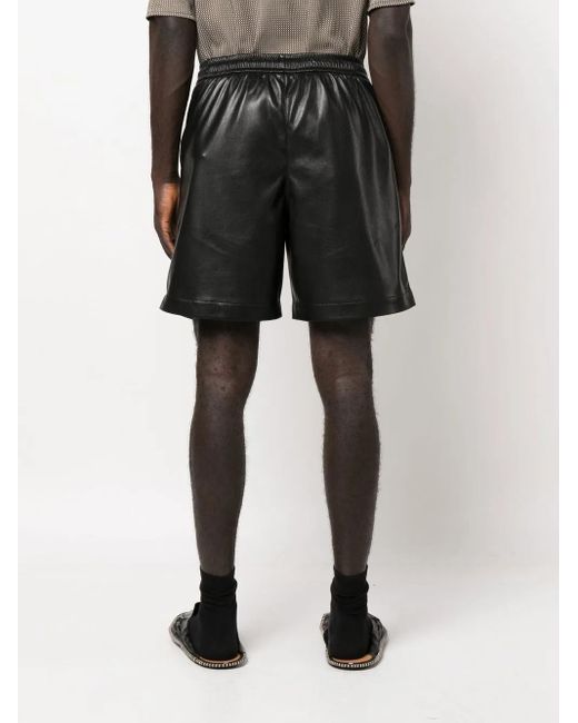 Nanushka Black Doxxi Vegan Leather Bermuda Shorts for men