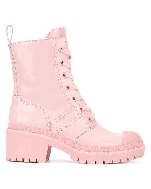 Marc Jacobs Pink Bristo Lace-up Combat Boots