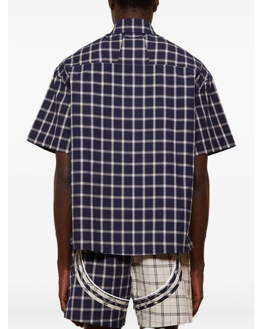Rhude Blue Checked-Pattern Shirt for men
