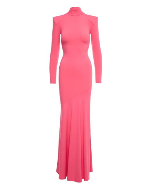 V:PM ATELIER Pink Ausgestelltes Irma Maxikleid mit Stehkragen
