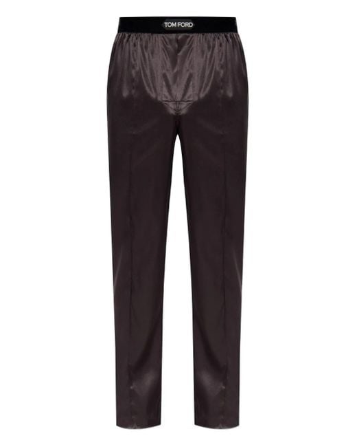 Tom Ford Blue Logo-Waistband Pyjama Pants for men