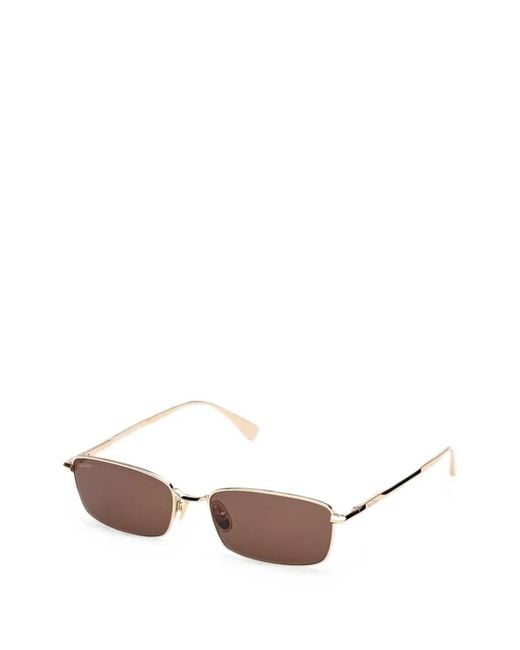 Max Mara Eyewear Metallic Rectangle-Frame Sunglasses
