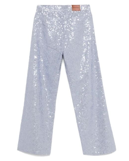 P.A.R.O.S.H. Blue Sequined Trousers