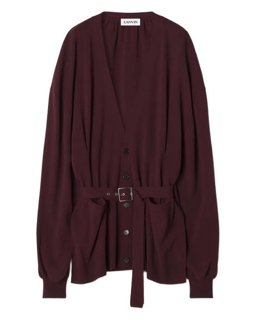 Lanvin バルーンスリーブ カーディガン Purple