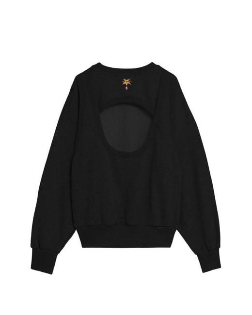 Barrow Black Open-Back Sweatshirt