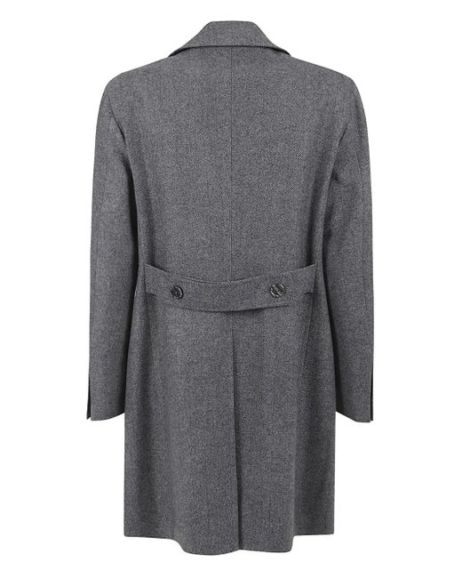 Tagliatore Gray Herringbone Button Coat for men