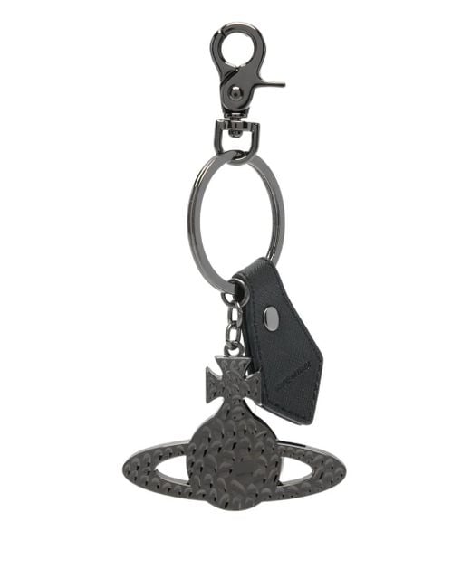 Vivienne Westwood Orb Hammered Keyring White