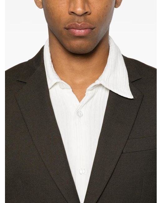 Sandro Brown Tailored-Collar Slim-Fit Blazer for men