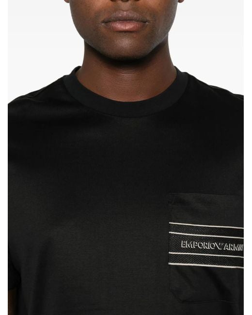 Emporio Armani Black Logo-Detail T-Shirt for men