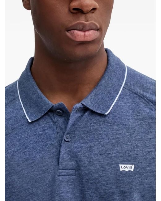 Levi's Blue Shoreline Tech Short-Sleeve Polo Shirt for men