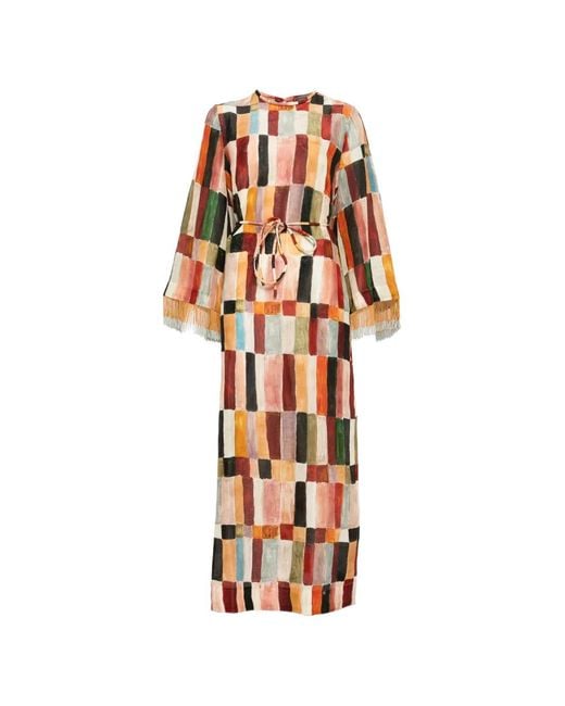 ALÉMAIS Maxi-Jurk Met Patroon in het White