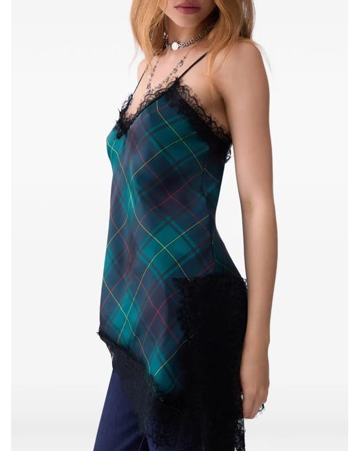 Liu Jo Blue Top With Lace Detail