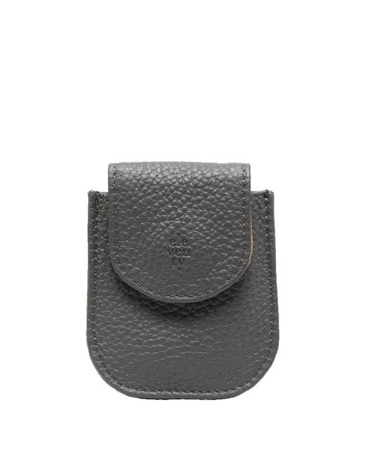 Eleventy Gray Debossed-Logo Pouch