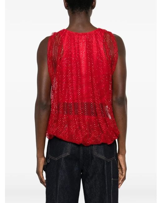 Sportmax Red Mesh Top