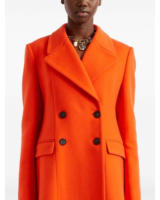 Erdem Double Breasted Coat in Orange Lyst