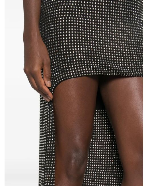 Alexander Wang Black Crystal-Embellished High-Low Asymmetric Dress