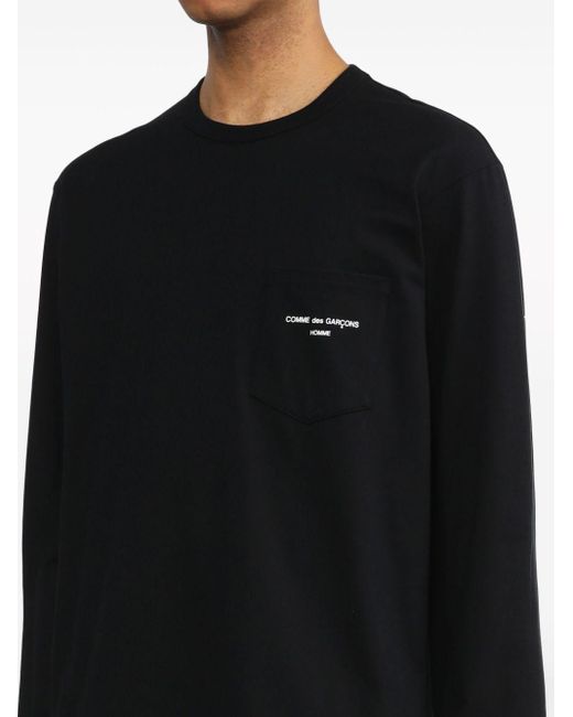 T-shirt a maniche lunghe con stampa di Comme des Garçons in Black da Uomo