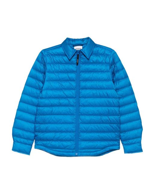Aspesi Blue Zip Quilted Jacket