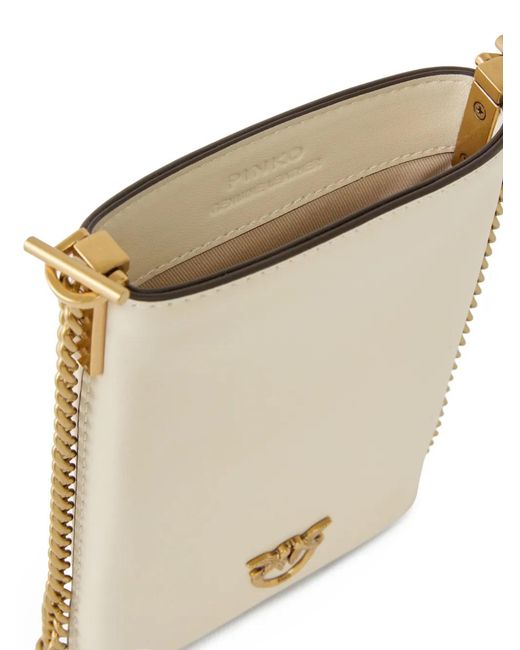 Pinko Natural Love Birds Leather Smartphone Case