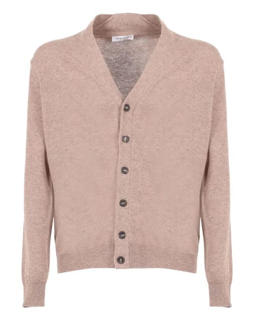 Kangra Pink V-Neck Buttoned Cardigan for men