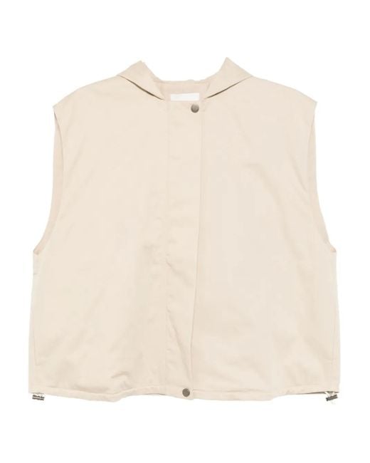 St. Agni フーデッド ジレ Natural