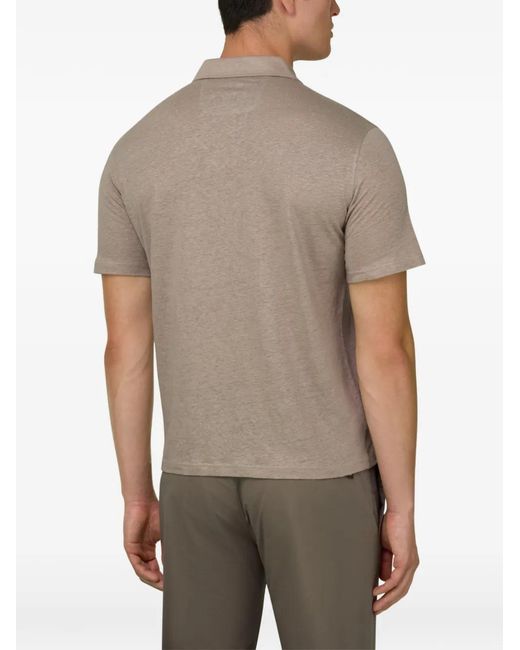 Boggi Gray Stretch Linen Jersey Polo Shirt for men