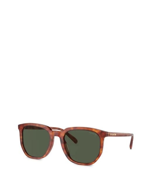 COACH Green Tortoiseshell-Effect Square-Frame Sunglasses for men