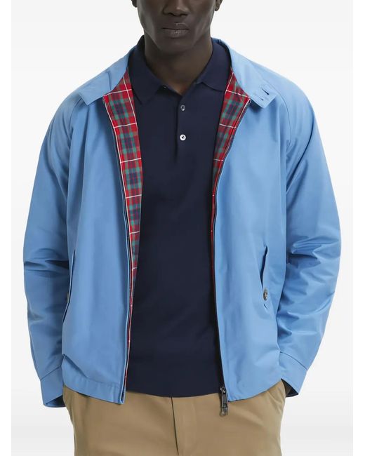 Baracuta Blue Zip-Front Plaid-Lined Jacket for men