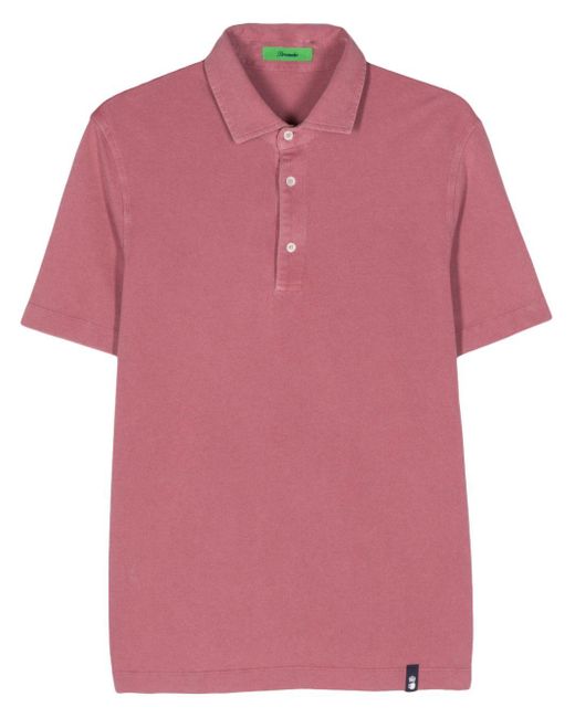 Drumohr Poloshirt aus Pikee in Pink für Herren