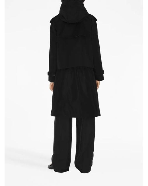Burberry Black Double-Breasted Cropped Trench Coat