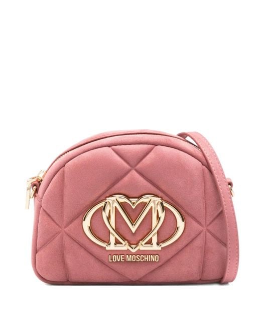 Sac À Bandoulière Matelassé À Plaque Logo Love Moschino en coloris Pink