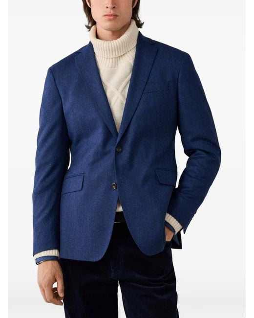 Hackett Blue Single-Breasted Blazer for men