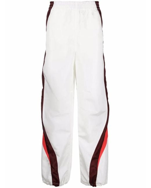 Pantalones de chándal con rayas laterales MARINE SERRE de hombre de color White