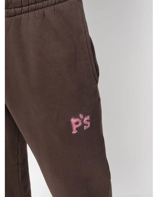 President's Brown Embroidered-Logo Track Pants for men