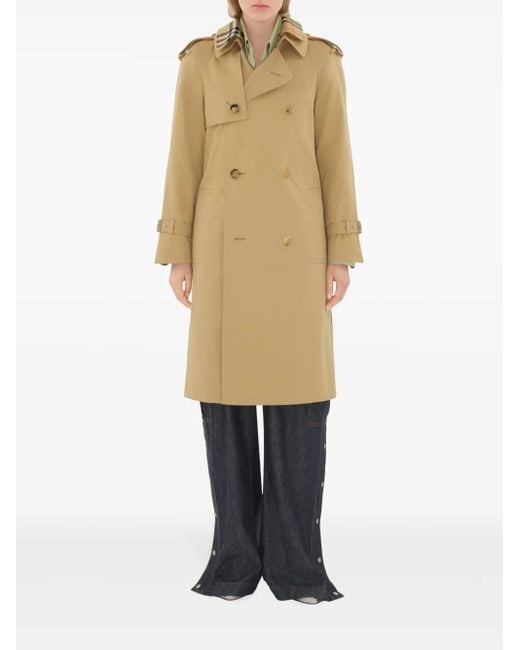 Burberry Natural Notched-Lapel Cotton Trench Coat
