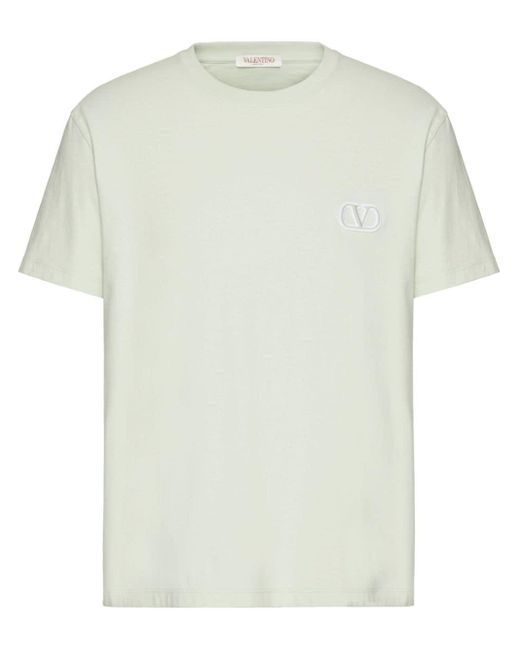 メンズ Valentino Garavani Vロゴ Tシャツ White
