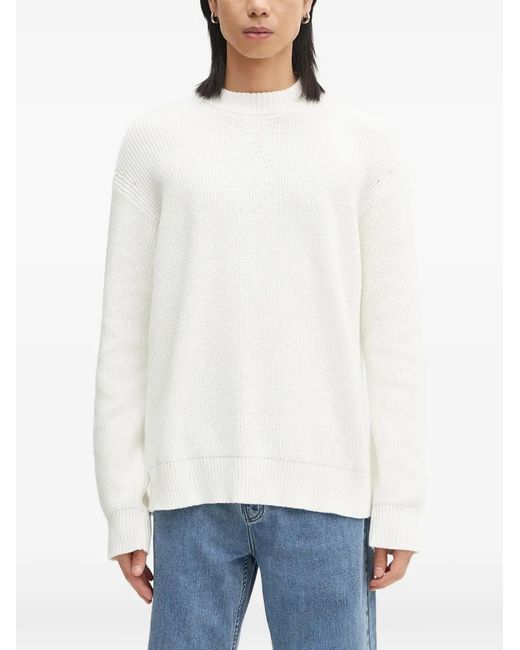 Napapijri White Logo Crew-Neck Sweater for men